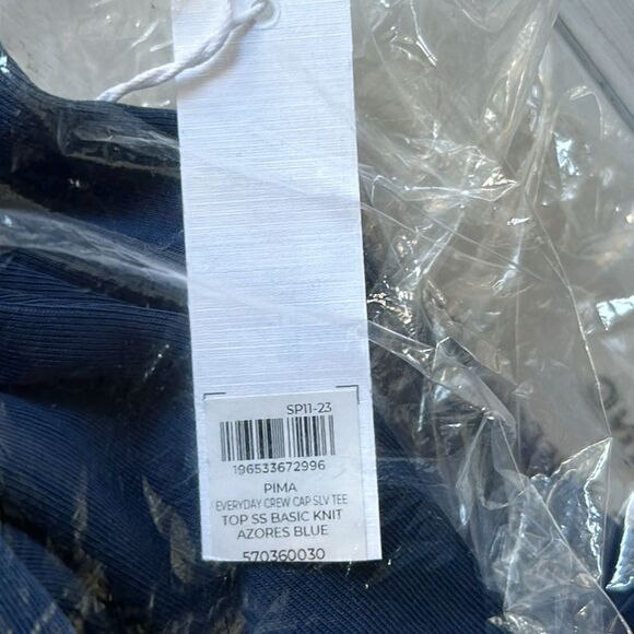 Chicos Everyday Crew cap sleeve tee Azores blue size 3 NWT in packaging - Picture 5 of 6